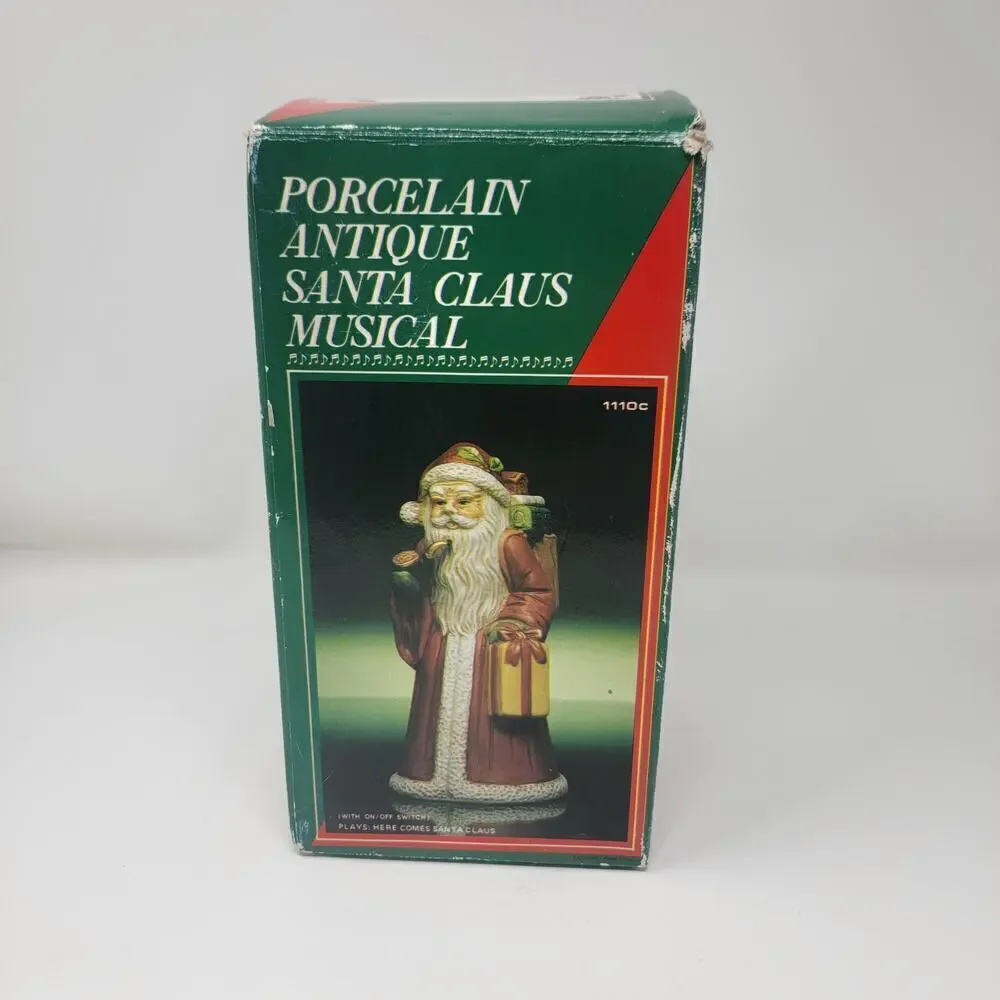 Musical Santa Clause Music Box Father Vintage Christmas Decorations